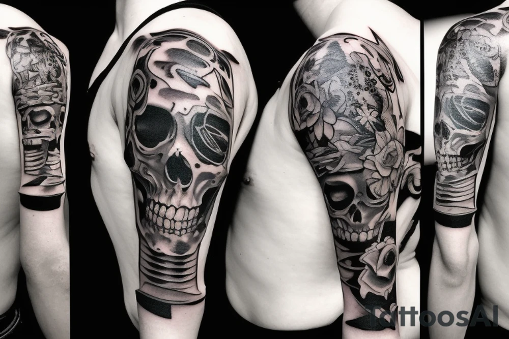 Cowboy skeleton tattoo idea