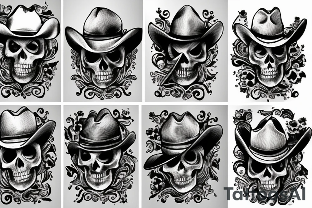 Cowboy skeleton tattoo idea