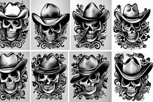 Cowboy skeleton tattoo idea