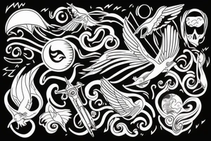 I’d fly like the wind to the sunset tattoo idea