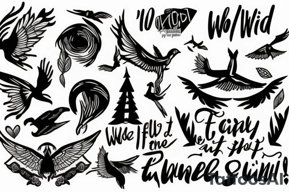 I’d fly like the wind to the sunset tattoo idea