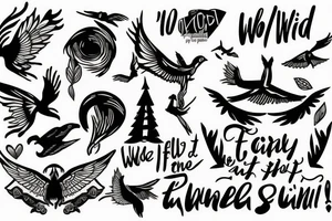I’d fly like the wind to the sunset tattoo idea