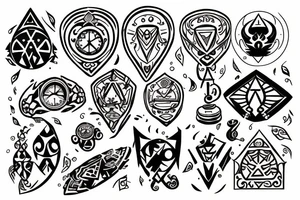 Song of time symbols from Zelda Ocarina of Tome tattoo idea