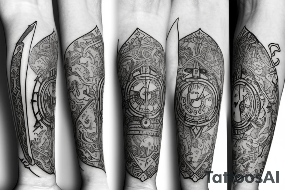 Song of time symbols from Zelda Ocarina of Time tattoo idea