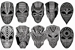 african pattern cyborg tattoo idea