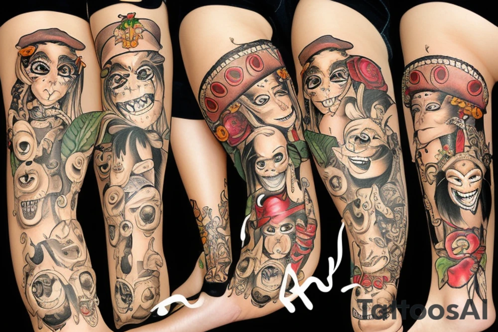 pirate monkey hooker tattoo idea