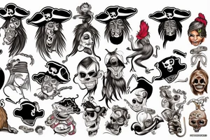 pirate monkey hooker tattoo idea