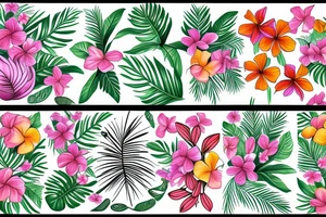 Tropical flowers tattoo idea