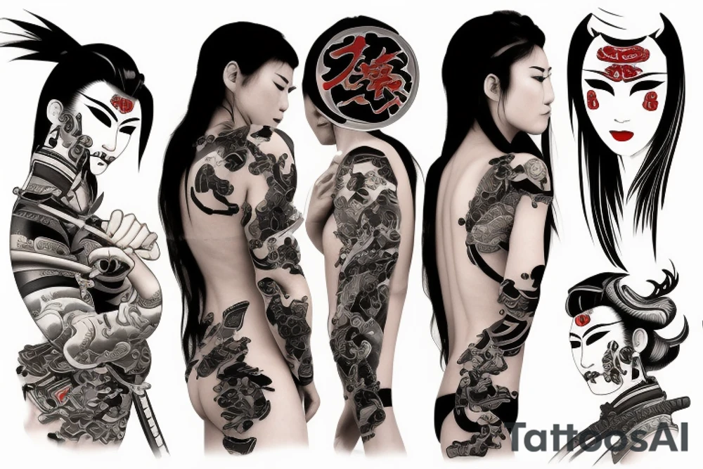 sexy samurai tattoo idea
