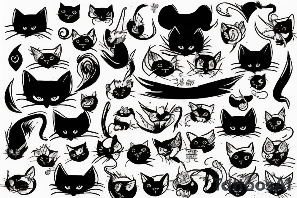 black cat tattoo idea