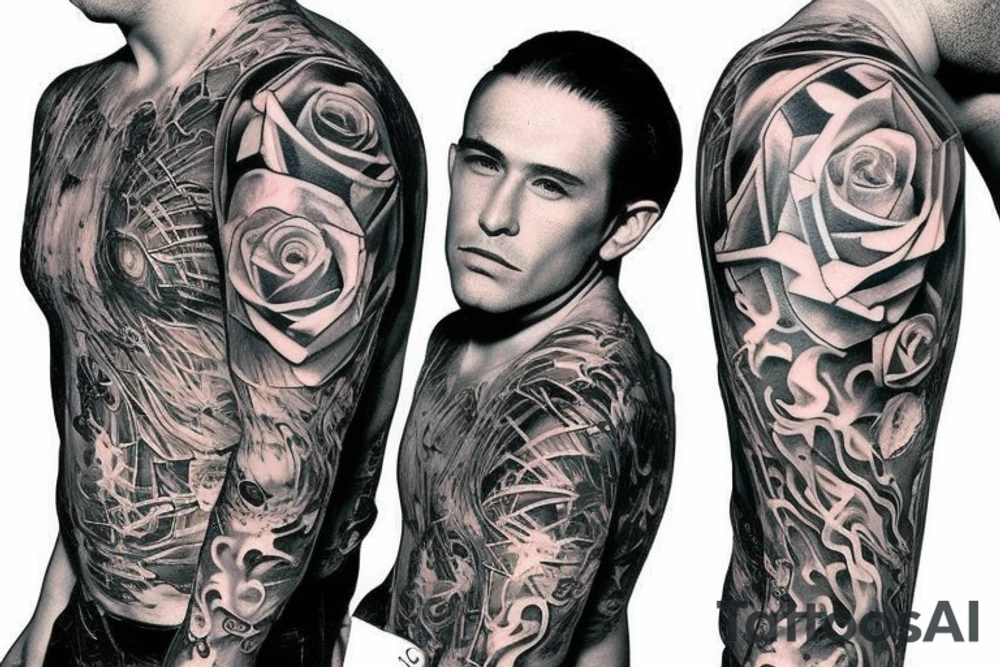 two men on bench tattoo idea