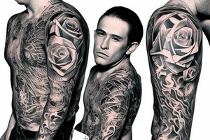 two men on bench tattoo idea