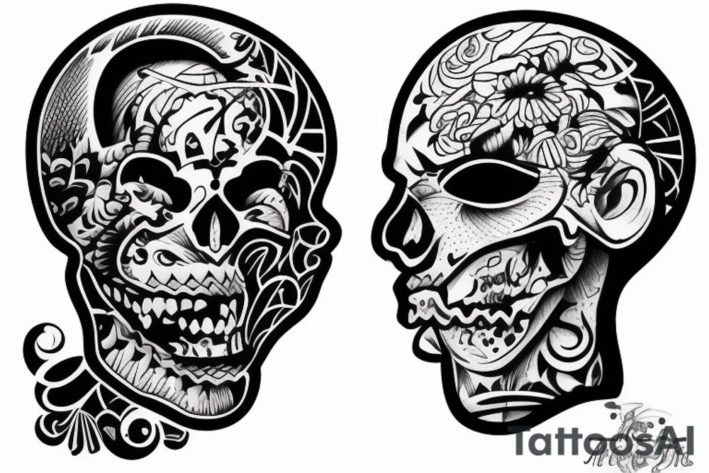 two men, bench tattoo idea