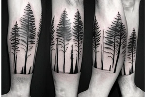 forest with two men tattoo idea