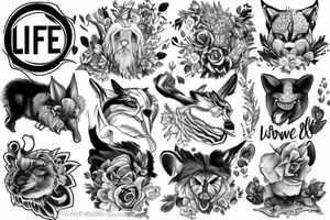 reminder that life is short but represented as a powerful animal tattoo idea