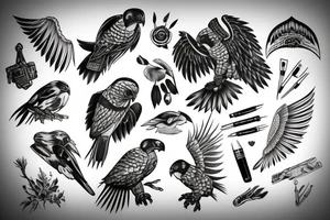 powerful falcon tattoo idea