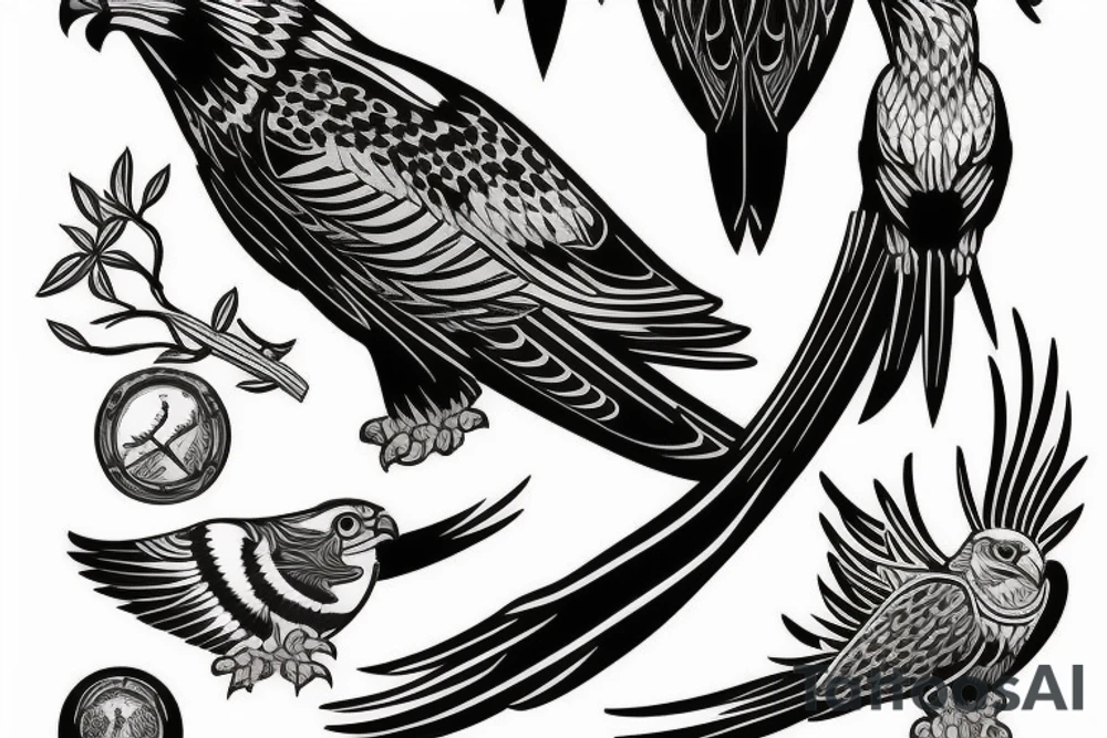 powerful falcon tattoo idea