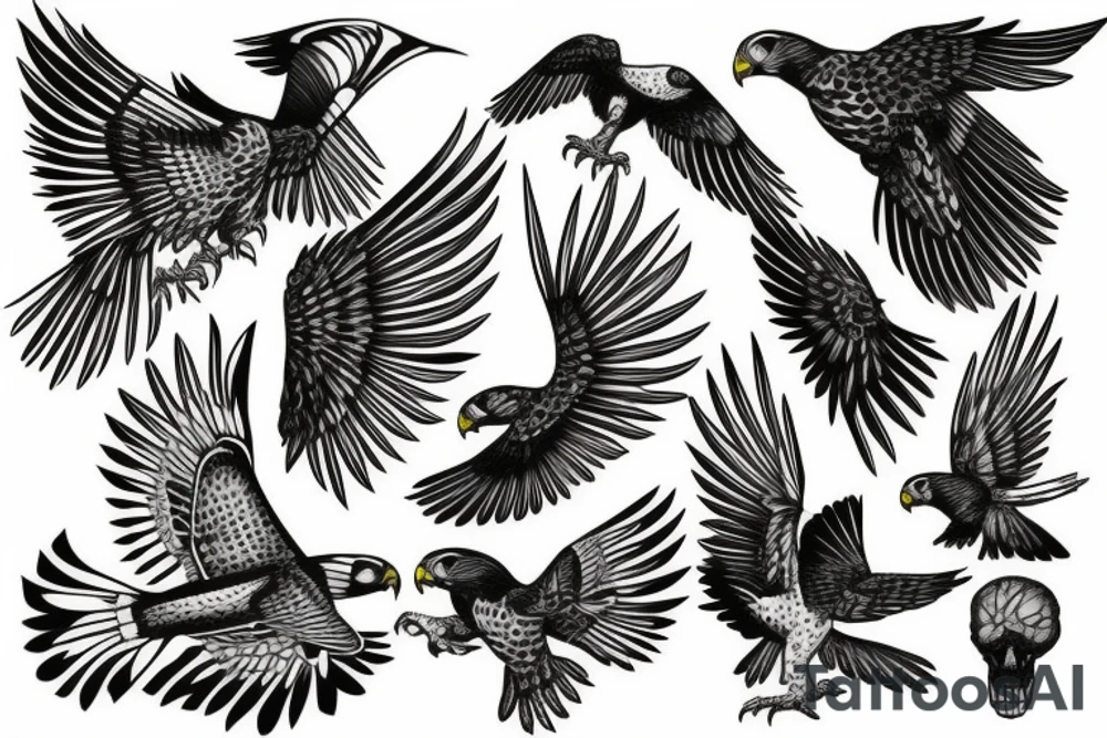 powerful falcon tattoo idea