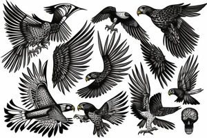 powerful falcon tattoo idea