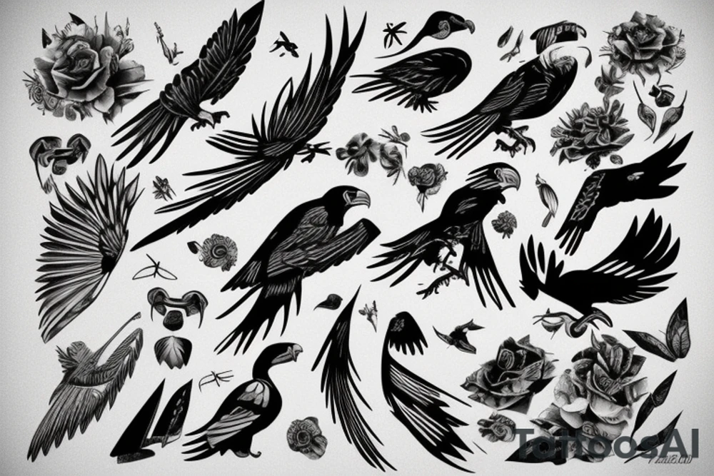 powerful falcon tattoo idea