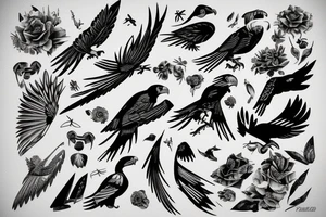 powerful falcon tattoo idea