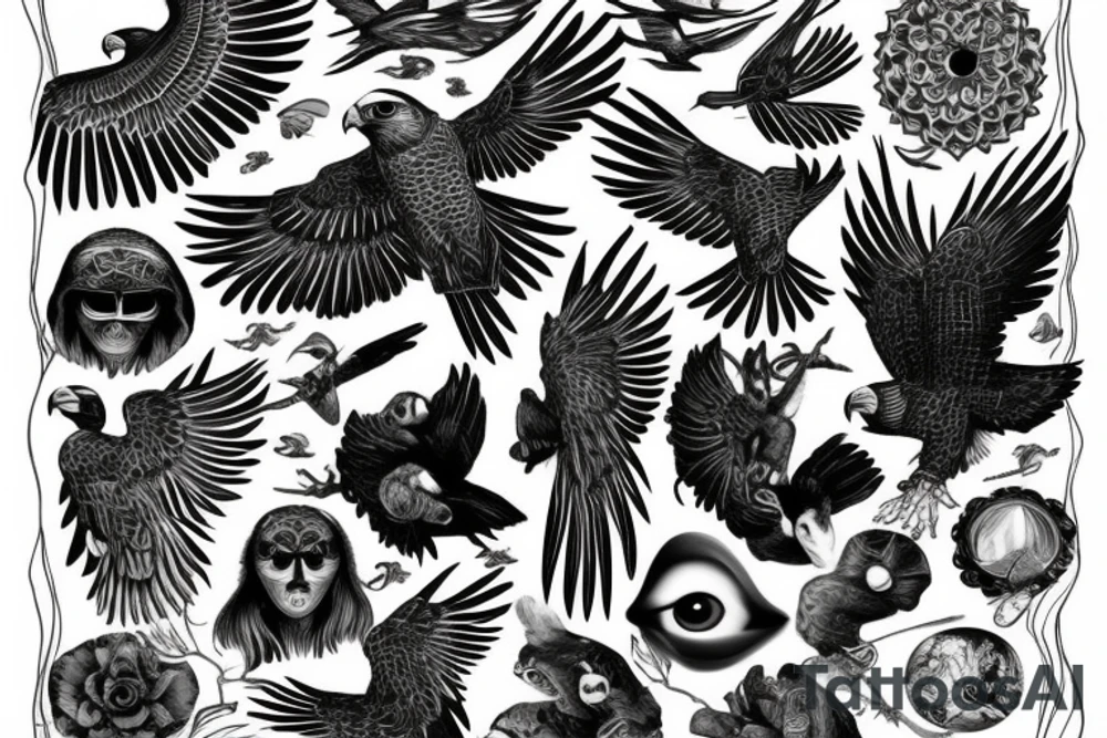 powerful falcon tattoo idea