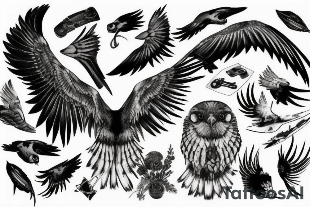 powerful falcon tattoo idea
