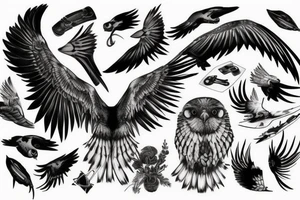 powerful falcon tattoo idea