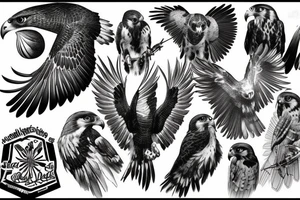 powerful falcon tattoo idea