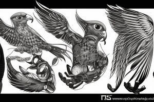 powerful falcon tattoo idea