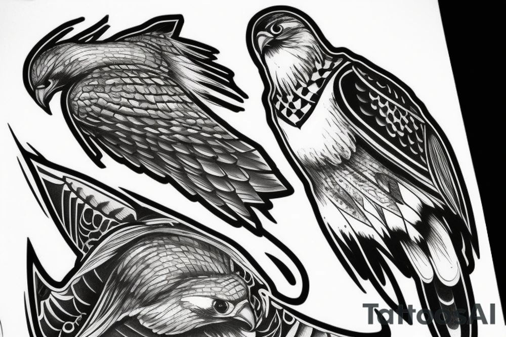 powerful falcon tattoo idea