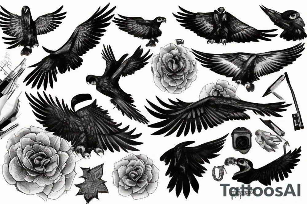 powerful falcon tattoo idea