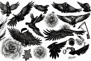 powerful falcon tattoo idea