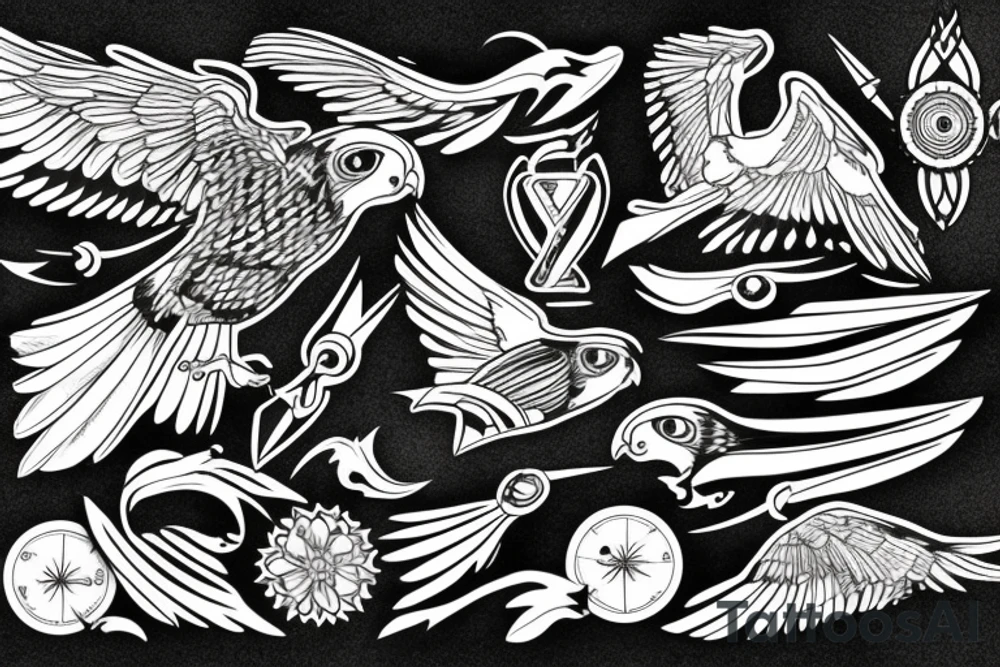 powerful falcon tattoo idea