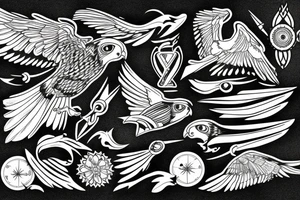 powerful falcon tattoo idea
