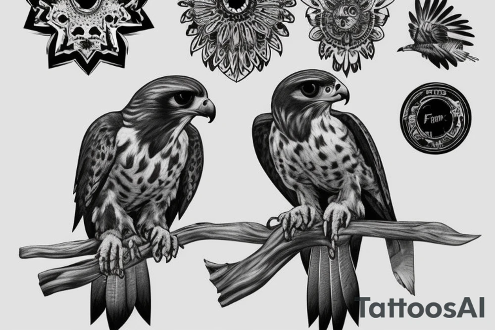 powerful falcon tattoo idea