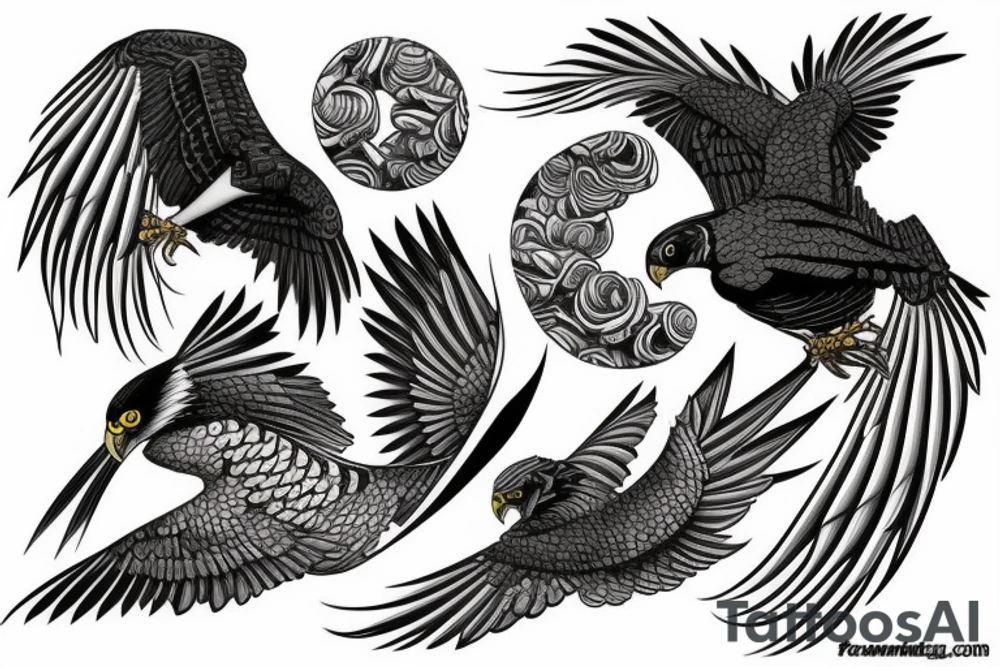 powerful falcon tattoo idea