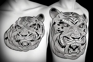 powerful tiger japanese tattoo idea