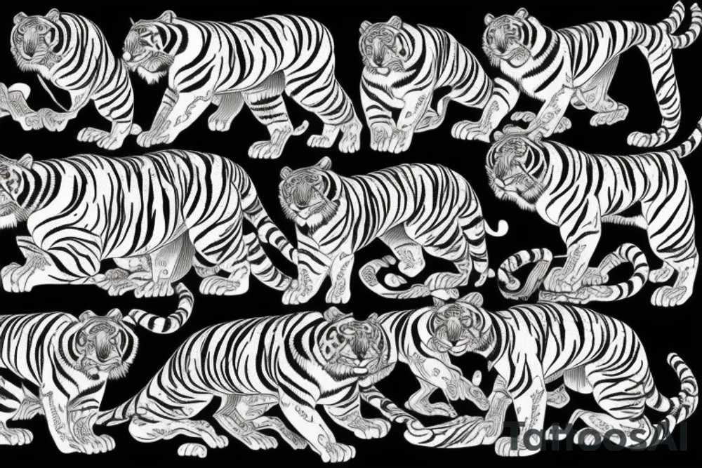powerful tiger japanese tattoo idea
