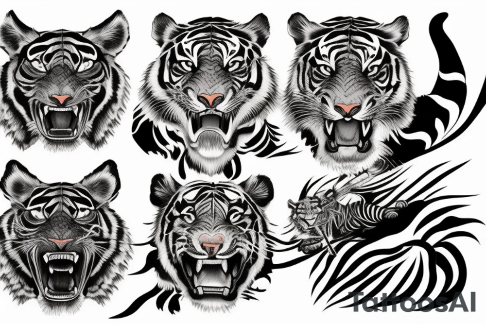 powerful tiger japanese tattoo idea