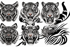 powerful tiger japanese tattoo idea
