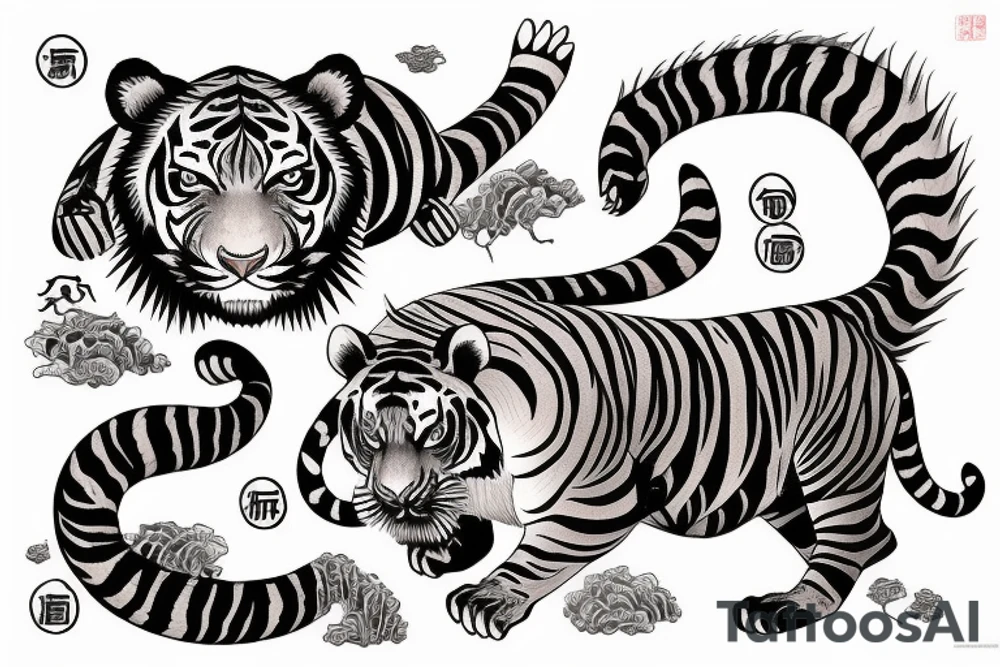 powerful tiger japanese tattoo idea