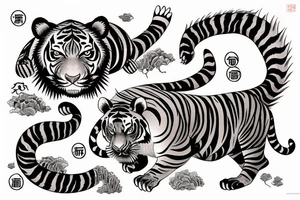 powerful tiger japanese tattoo idea