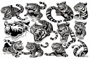 attacking tiger tattoo idea