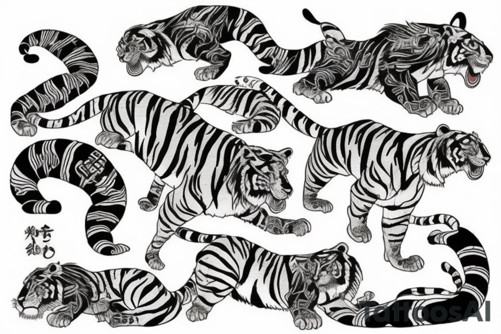attacking tiger tattoo idea