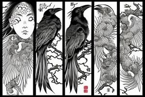 powerful raven tattoo idea