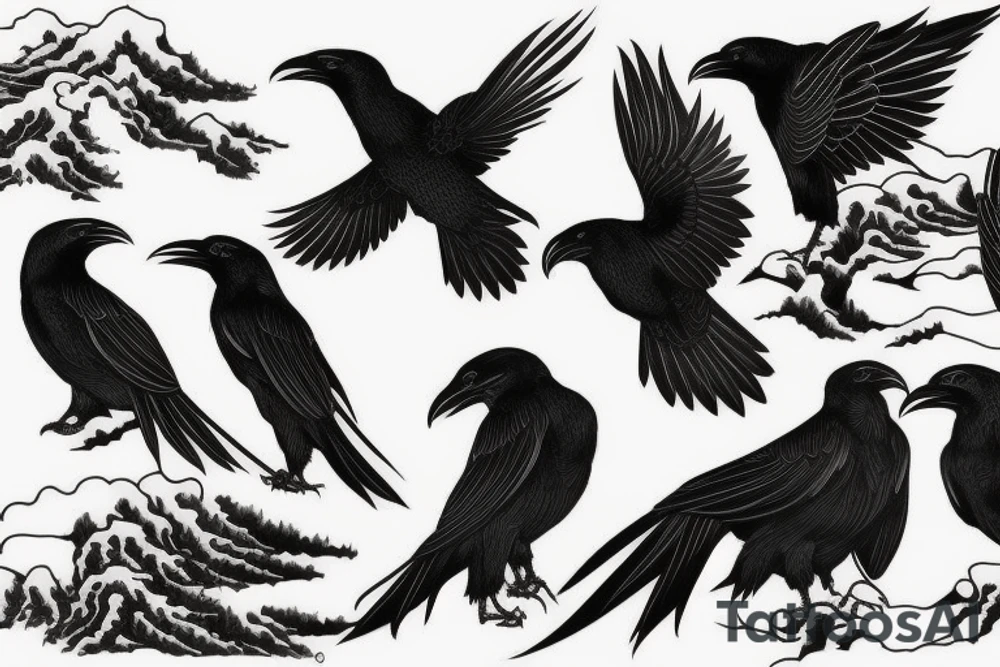 powerful raven tattoo idea