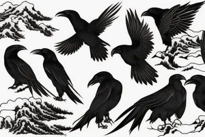 powerful raven tattoo idea