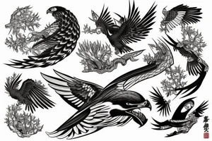 attacking falcon tattoo idea