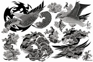 attacking falcon tattoo idea